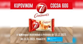 Kupovinom 7Days Cocoa kroasana u Bingo trgovinama pomažete SOS Dječija sela u BiH